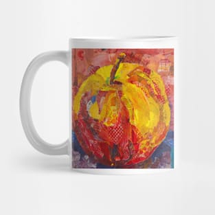 Red apple - ready to bite in - mixed media collage Mug